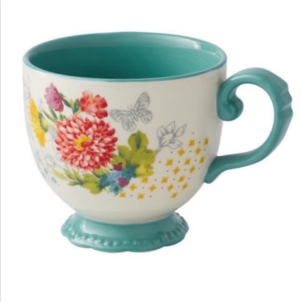 New - The Pioneer Woman Floral Medley Mug Rack w/Appetizer Plates and Mugs - Picture 6 of 10
